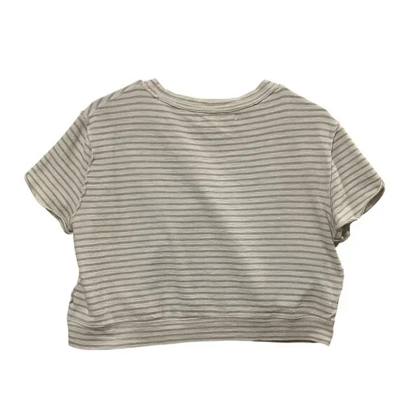 FREE PEOPLE We The Free Top Cropped Size Medium Sabrina Striped Terry Casual - Picture 4 of 10